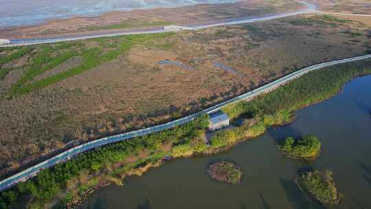 航拍福州闽江河口湿地公园