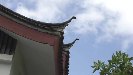 唯美丽江纳西族建筑屋檐园林建筑文化空镜