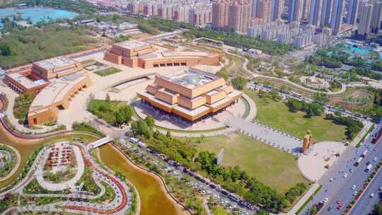 中国文字博物馆  4K航拍延时视频素材模板下载