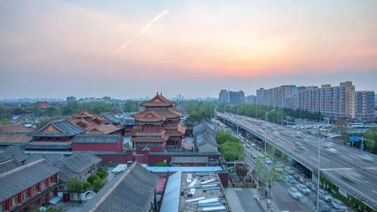 北京雍和宫4K日转夜延时视频视频素材模板下载
