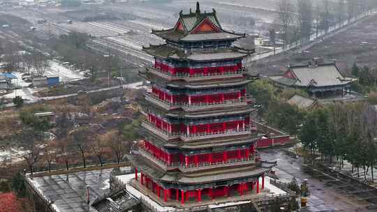 赵公明财神庙雪景