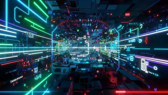 科技感未来数字空间场景