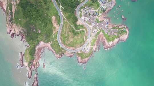 福建霞浦沿海公路风景航拍