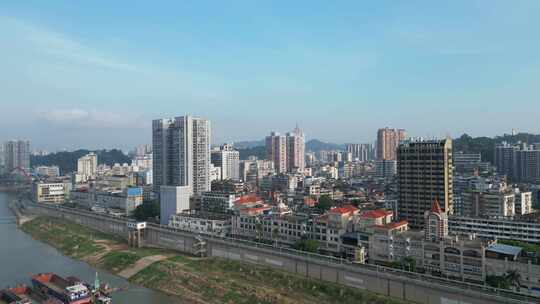 广西梧州城市风光梧州大景航拍