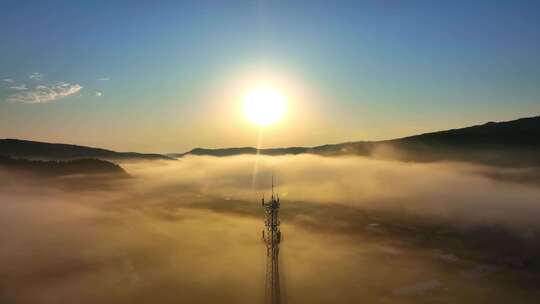 黎明曙光太阳升起视频素材模板下载