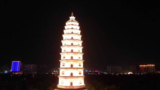 河北定州 塔  定州城市 夜景