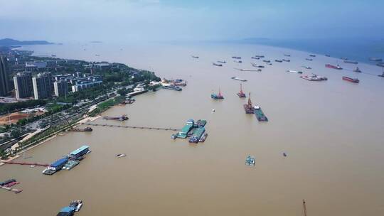 湖南岳阳城市风光航拍视频