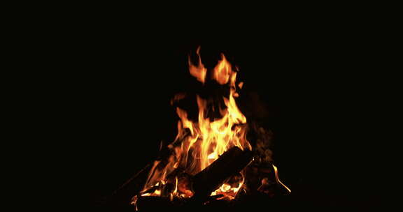 篝火上黑火火焰动画木炭