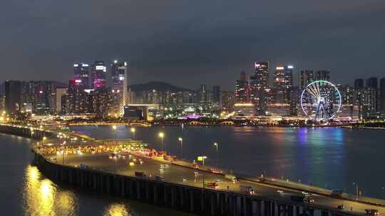 宝安国际都市繁华夜景航拍