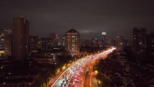 延安高架夜景航拍