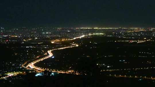 北京城市灯光夜景俯瞰全景