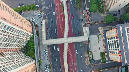 广西南宁城市公交BRT道路航拍