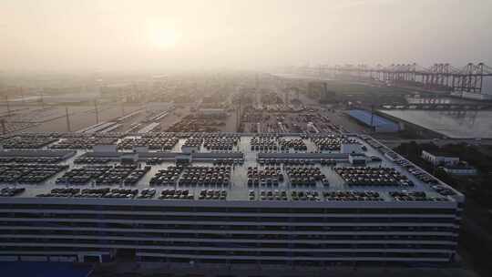 航拍中国汽车工厂
