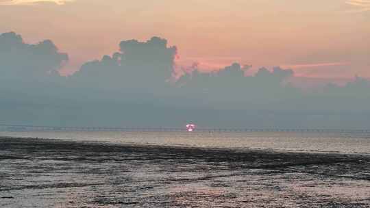 海盐日出 观潮亭 海盐 潮音阁