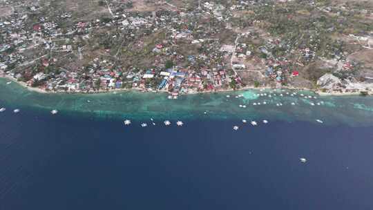 海岛海边休闲度假区航拍空镜