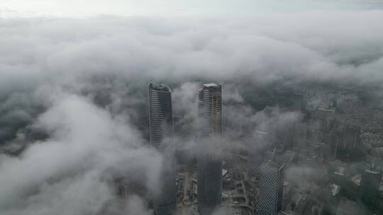 中国最高的等高双子塔，深圳·星河双子塔视频素材模板下载