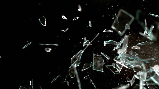 玻璃碎块飞溅 (2)视频素材模板下载