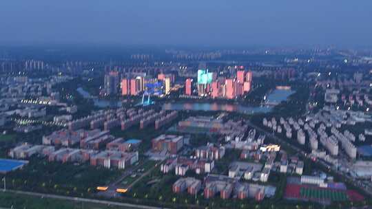 城市规划高楼大厦夜景亮化变焦