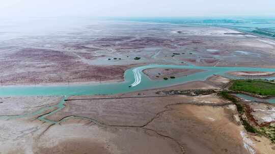 东营湿地摊盐碱地入海口航拍合集