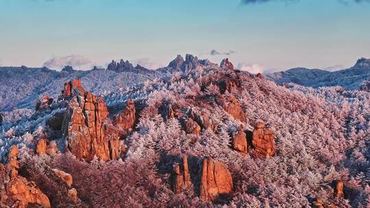 青岛崂山雪景崂山雾凇