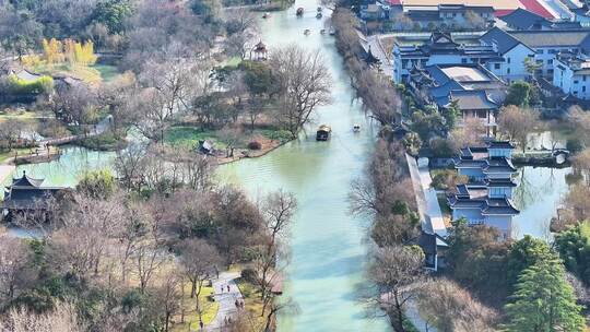 航拍瘦西湖风景区大明寺观音山园林寺庙