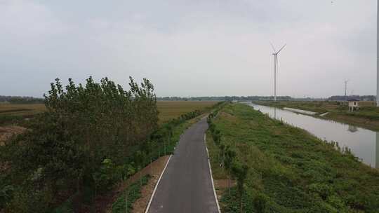 航拍乡村农田风景农业