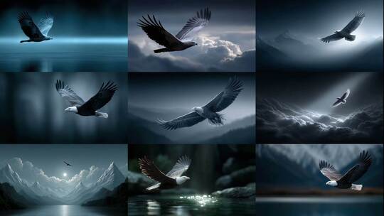 雄鹰展翅翱翔天际(前122S为快速预览)
