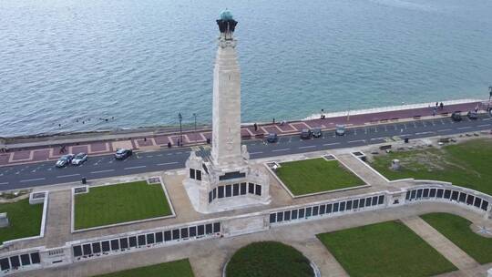 航拍的沿海战争纪念馆景观