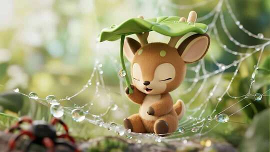 白露露珠小鹿唯美治愈动漫视频