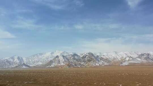 4K航拍昆仑山口雪山冰河自然景观