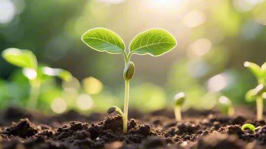 幼苗破土生长素材