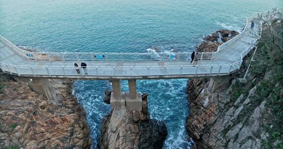 【正版素材】深圳盐田海滨栈道航拍