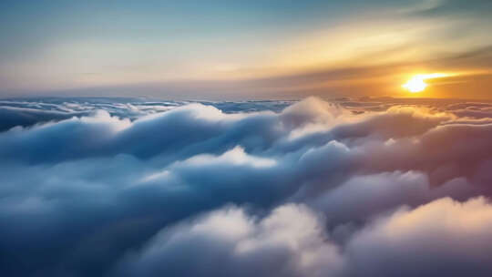 唯美震撼高空云海云层