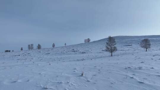 航拍极寒的内蒙古大雪原