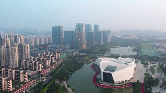 航拍山东淄博城市风貌全景 4k