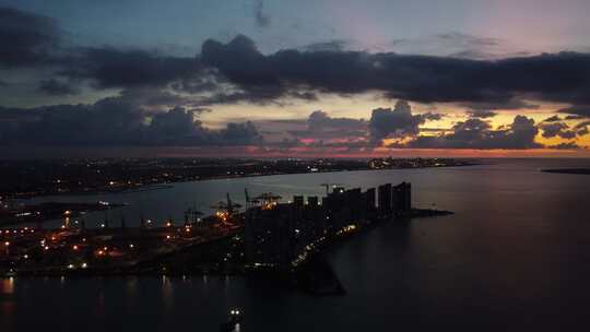 海南海口夜景风光视频素材模板下载