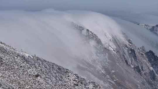 秦岭朱雀国家森林公园（冰晶顶）雪景航拍