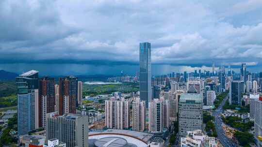 深圳罗湖城市黑云压城雨幕延时