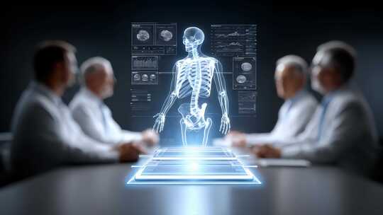 医生团队会议全息人体数据分析