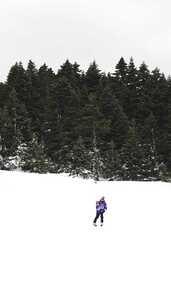 一群人正在白雪皑皑的山上滑雪