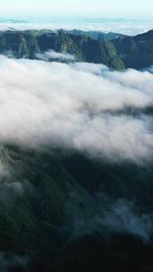 航拍大自然高山云海湖北神农架风景