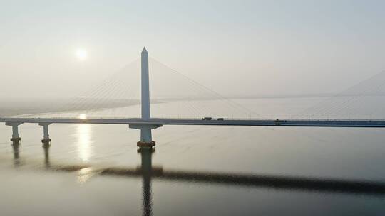中国基础建设发展航拍嘉绍大桥