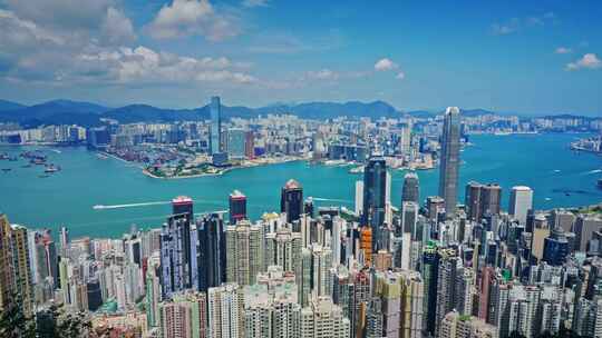 【正版素材】香港大景全景大气俯拍视频素材模板下载