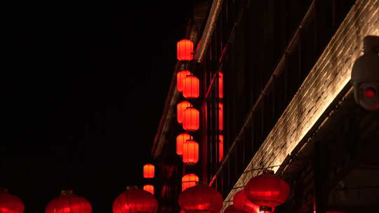 灯笼 夜景 景区 广府古城 广府 古城 红灯笼