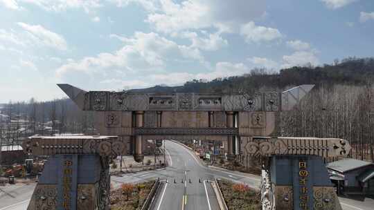 布拖县地标建筑物-航拍-彝族