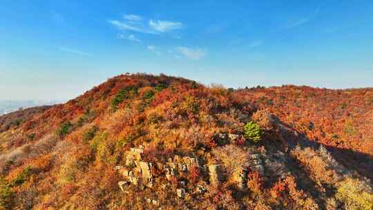 辽阳龙石景区山林秋季风光