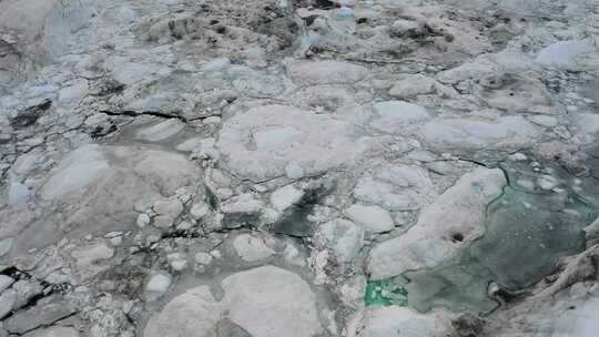 航拍北极冰川融化视频素材模板下载
