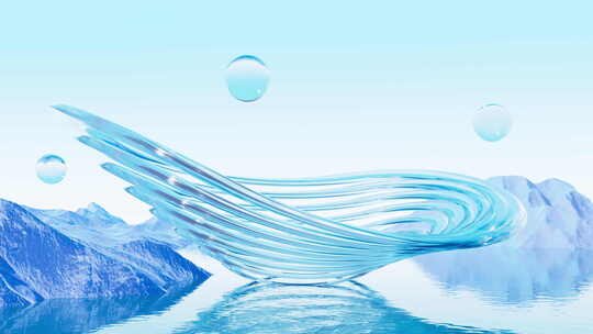 抽象水面玻璃几何体背景动画视频素材模板下载