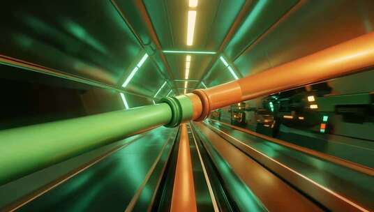 科幻风格隧道穿梭画面