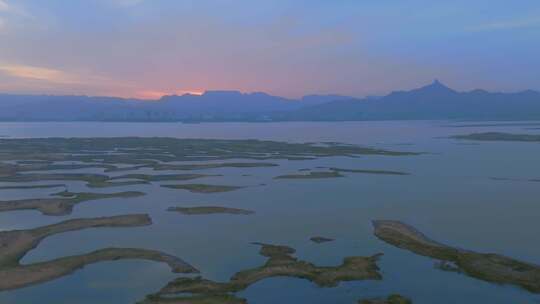 内蒙古乌海市乌海湖日出朝霞景观